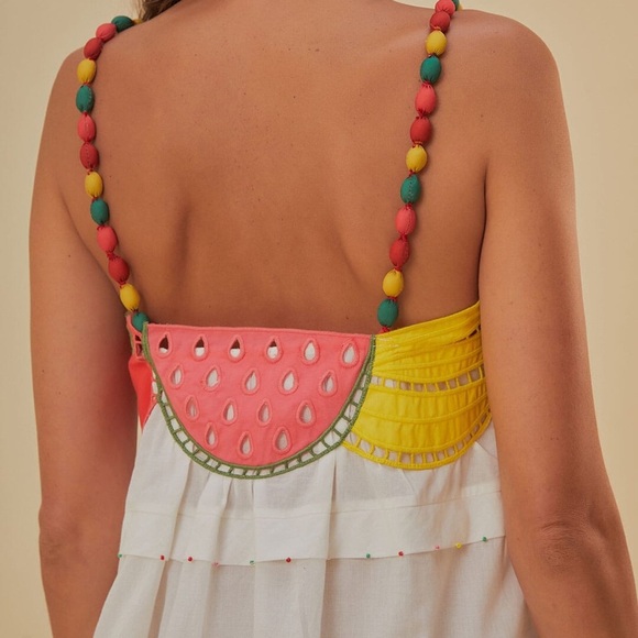 Farm Rio - Off-White Fruits Richelieu Sleeveless Maxi Dress - Picture 7 of 15